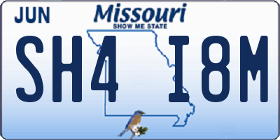 MO license plate SH4I8M