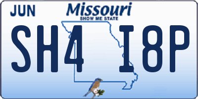 MO license plate SH4I8P