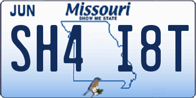 MO license plate SH4I8T