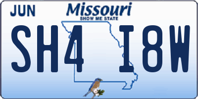 MO license plate SH4I8W