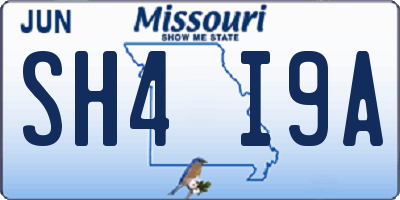 MO license plate SH4I9A