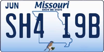 MO license plate SH4I9B