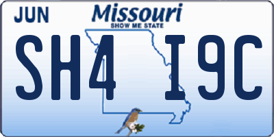 MO license plate SH4I9C