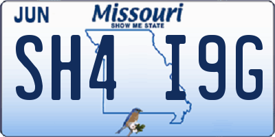 MO license plate SH4I9G