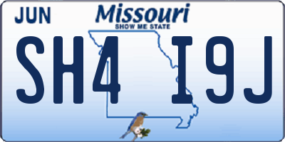 MO license plate SH4I9J