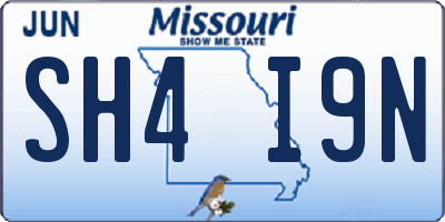 MO license plate SH4I9N
