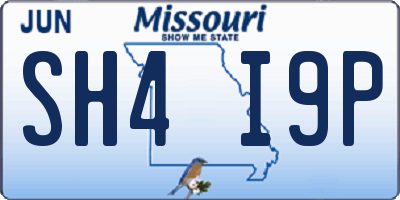 MO license plate SH4I9P