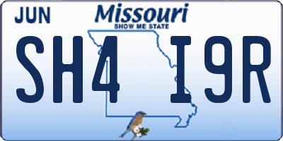 MO license plate SH4I9R