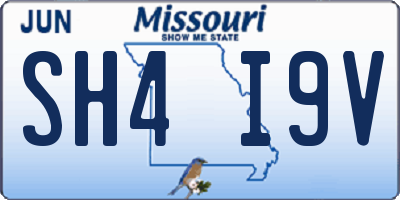 MO license plate SH4I9V