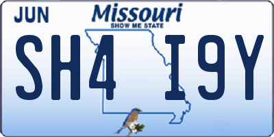 MO license plate SH4I9Y