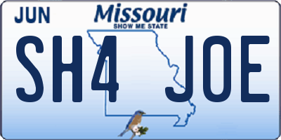 MO license plate SH4J0E