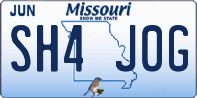 MO license plate SH4J0G