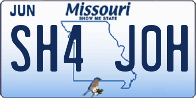 MO license plate SH4J0H