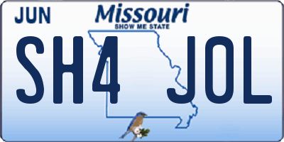 MO license plate SH4J0L