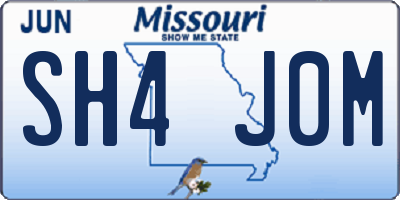 MO license plate SH4J0M