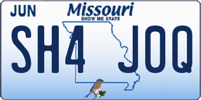 MO license plate SH4J0Q