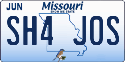 MO license plate SH4J0S