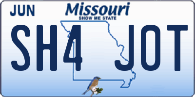 MO license plate SH4J0T