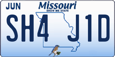MO license plate SH4J1D