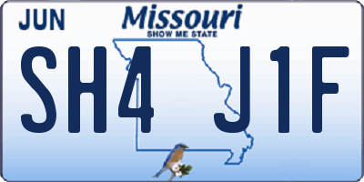 MO license plate SH4J1F