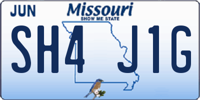 MO license plate SH4J1G
