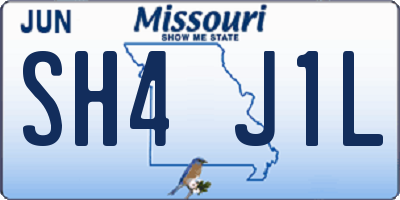 MO license plate SH4J1L