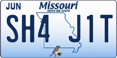 MO license plate SH4J1T