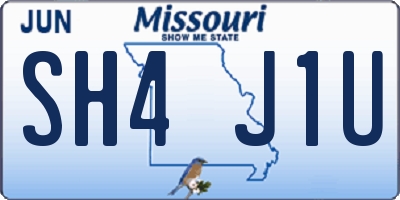 MO license plate SH4J1U