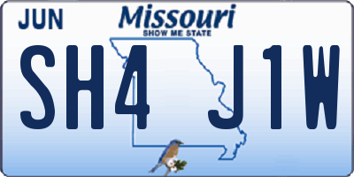 MO license plate SH4J1W