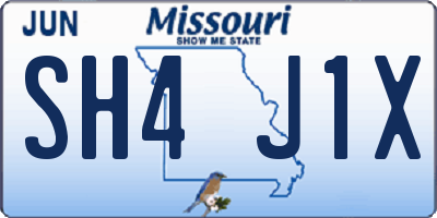 MO license plate SH4J1X