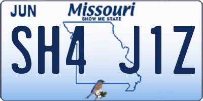 MO license plate SH4J1Z