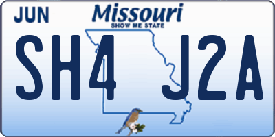 MO license plate SH4J2A