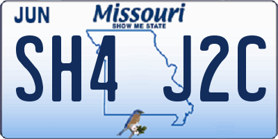 MO license plate SH4J2C