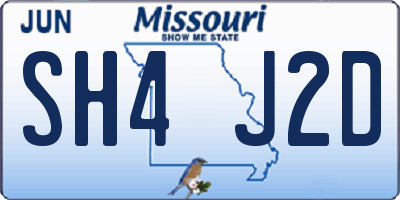 MO license plate SH4J2D