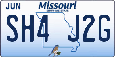 MO license plate SH4J2G