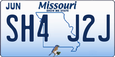 MO license plate SH4J2J