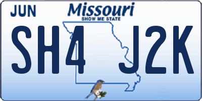 MO license plate SH4J2K