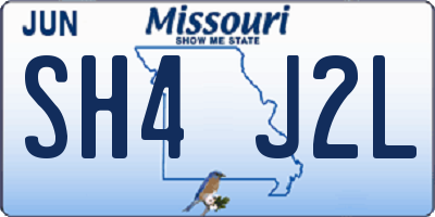 MO license plate SH4J2L