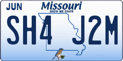 MO license plate SH4J2M