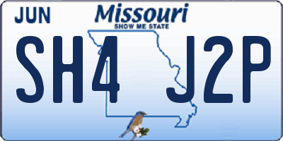 MO license plate SH4J2P
