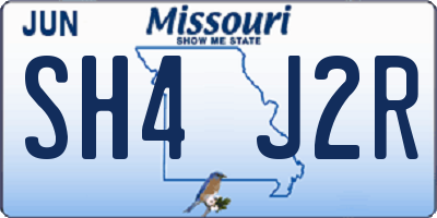 MO license plate SH4J2R