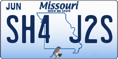 MO license plate SH4J2S