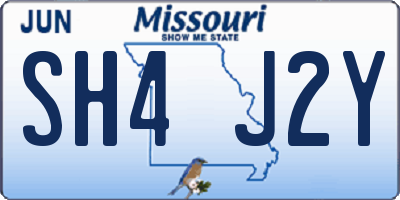 MO license plate SH4J2Y