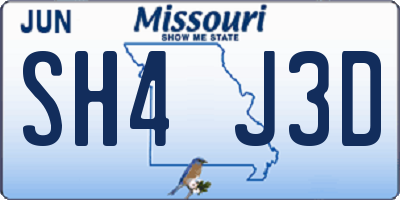MO license plate SH4J3D