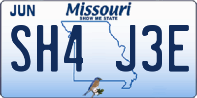MO license plate SH4J3E
