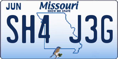 MO license plate SH4J3G