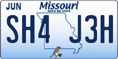 MO license plate SH4J3H