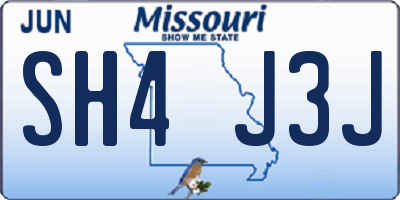 MO license plate SH4J3J