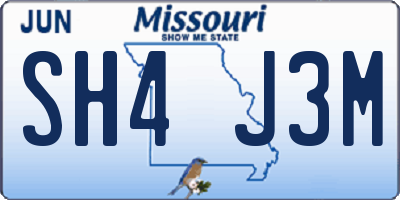 MO license plate SH4J3M