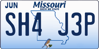 MO license plate SH4J3P